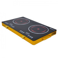 Плита инфракрасная на 2 конфорки Domotec MS-5881 ∙ Электроплита двухконфорочная 3500 Вт ∙ Сенсорное управление