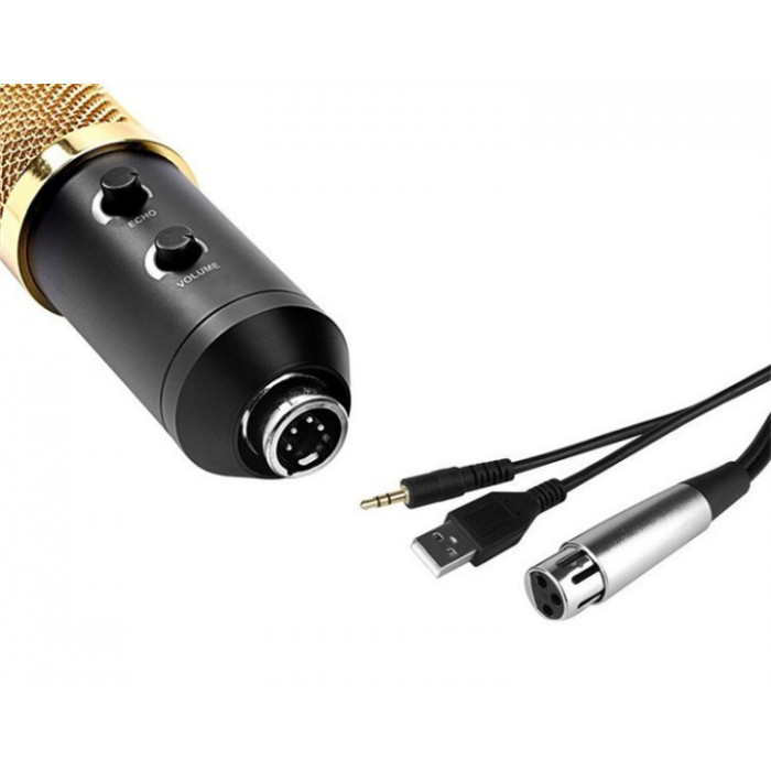 Конденсаторний студійний мікрофон VGS M-800U PRO-MIC зі стійкою та вітрозахистом ∙ Професійний мікрофон для домашнього та студійного запису