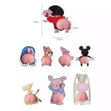 Антистрес наліпки багатофункціональні 3D Обмежувач – стопор від удару об стіну/дверей машини/тримач телефону "Попка", Набір 2шт.