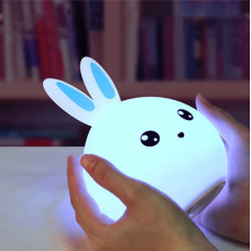 Дитячий світильник – нічник Зайчик LED Rabbit Soft Touch силіконовий із вбудованим акумулятором ∙ 7 режимів свічіння
