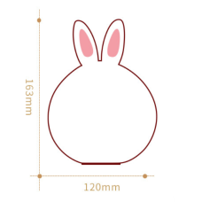 Дитячий світильник – нічник Зайчик LED Rabbit Soft Touch силіконовий із вбудованим акумулятором ∙ 7 режимів свічіння