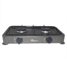 Плита газова Domotec MS-6602 настільна на 2 конфорки, Сира