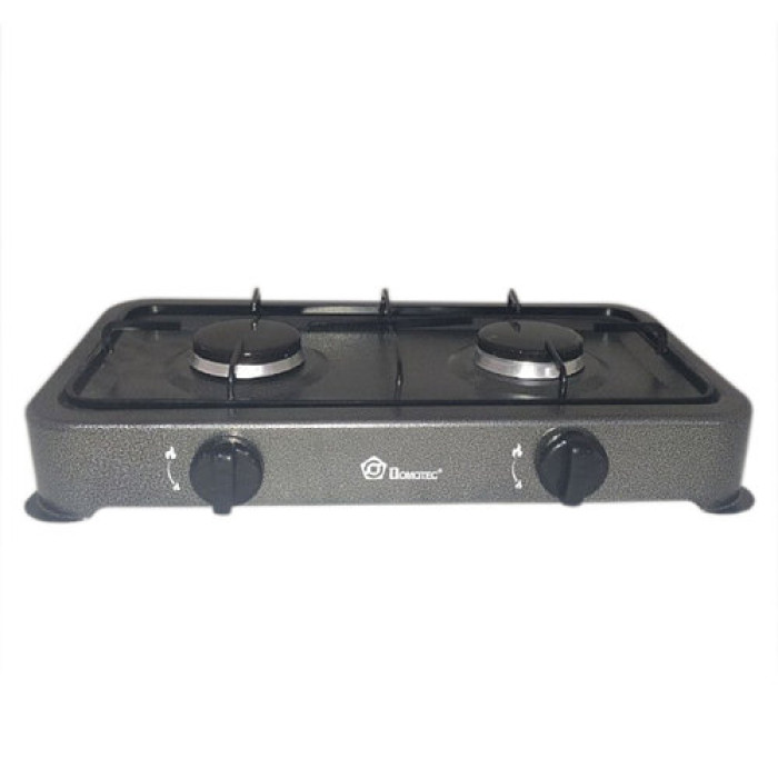 Плита газова Domotec MS-6602 настільна на 2 конфорки, Сира