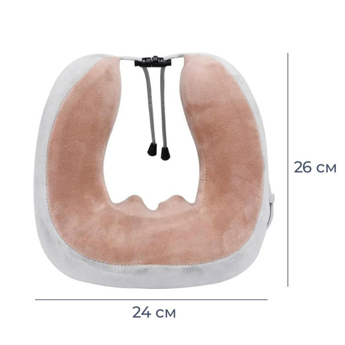 Массажная подушка для шеи с памятью U-Shaped Upgrade Vibration Pillow от батареек