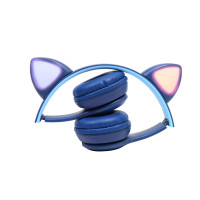 Дитячі бездротові Bluetooth навушники Cat Y47 з мікрофоном та котячими вушками, що світяться