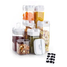 Набір контейнерів FOOD Storage Container Set для зберігання їжі, сипких та круп ∙ 7 ємностей з герметичними кришками ∙ 10 стікерів - етикеток + маркер у комплекті