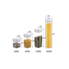 Набір контейнерів FOOD Storage Container Set для зберігання їжі, сипких та круп ∙ 7 ємностей з герметичними кришками ∙ 10 стікерів - етикеток + маркер у комплекті