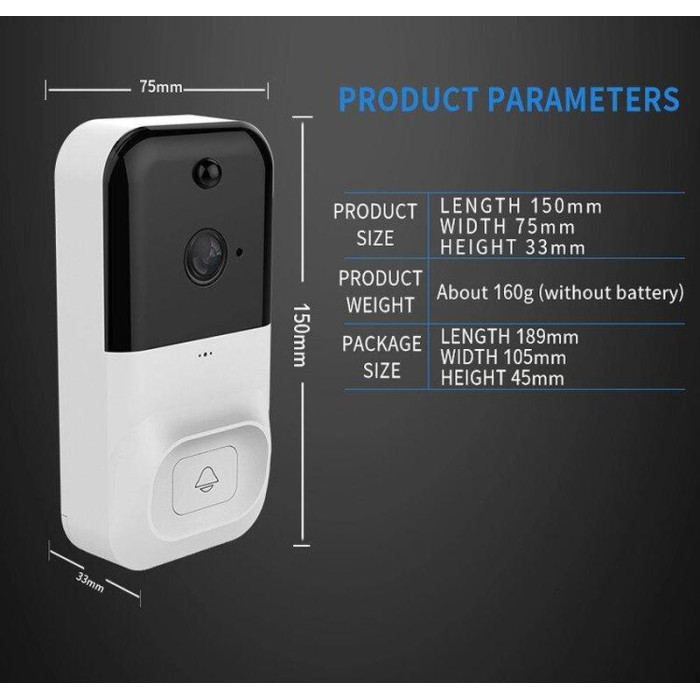 Домофон із WiFi камерою Smart Doorbell X5, Розумний дверний дзвінок відеодзвінок для квартири