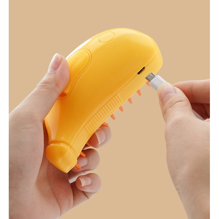 Парова щітка PET SPRAY BRUSH для вичісування вовни собак та котів з розпилювачем · USB зарядка