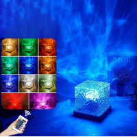 Настільний світильник RGB з проекцією хвилі · Світлодіодний USB нічник Ефект Води з пультом ДУ