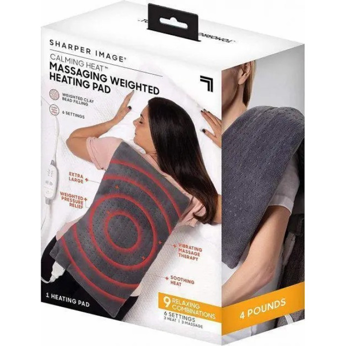 Зігрівальна електрична масажна підстилка – грілка MASSAGING WEIGHTED HEATING PAD від болю в спині · Флісова міні електропростирадло - накидка