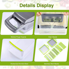Універсальна овочерізка-мультислайсер Nicer Dicer 25 в 1, Терка-подрібнювач з контейнером, 25 предметів