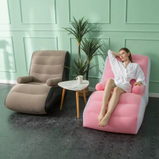 Надувний диван-крісло з підлокітниками Inflatable Sofa, Портативне складне крісло для дому 140х85х80 см