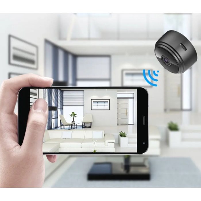 Бездротова Wi-Fi міні відеокамера A9 FullHD 1080P ∙ Нічна зйомка до 10м ∙ Датчик руху ∙ Циклічний запис відеоспостереження