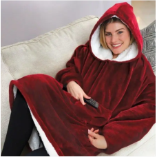 Двостороння толстовка-плед Huggle Hoodie Blanket з капюшоном ∙ Синя