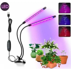 Подвійна, гнучка фітолампа для рослин з таймером ∙ Регульована яскравість ∙ 30 вТ