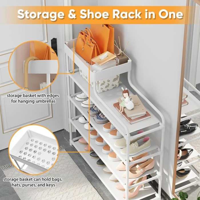Стелаж підлоговий для взуття CLOTHES RACK ∙ Полиця - органайзер в передпокій для зберігання взуття