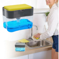 Кухонний диспенсер - органайзер для губки Soap Pump Caddy з дозатором миючого засобу, 380 мл