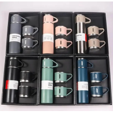 Вакуумний термос із нержавіючої сталі Vacuum Flask Set 500 мл із чашками комплект 3* 150 мл