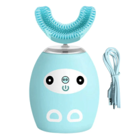 Дитяча зубна щітка U-shaped electric toothbrush ∙ Електрична ультразвукова силіконова щітка – капа для дітей