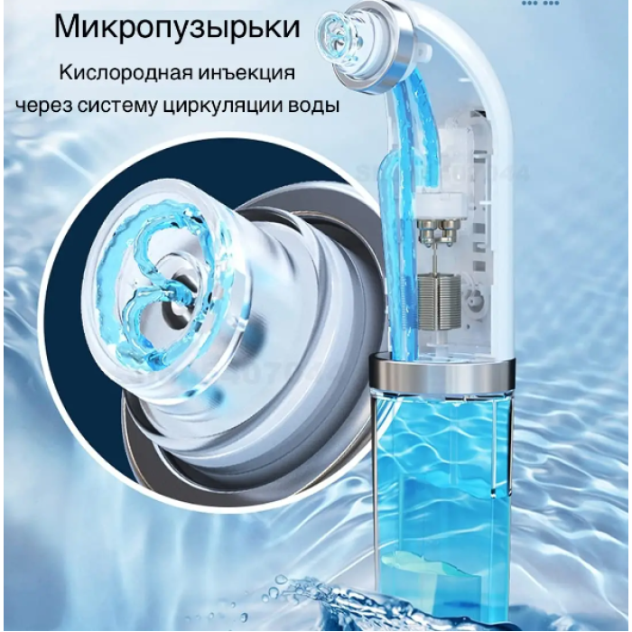 Вакуумний очищувач пор Face Slimmer, бездротовий апарат для гідропілінгу та вакуумного чищення шкіри