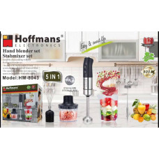 Блендер Hoffmans HM-8043 800W • Занурювальний подрібнювач 5 в 1 з насадками та чашею для подрібнення