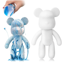 Флюїдне ведмежа Fluid Bear Bearbrick з фарбами, 23 см · Набір для творчості DIY Мишка Зроби сам