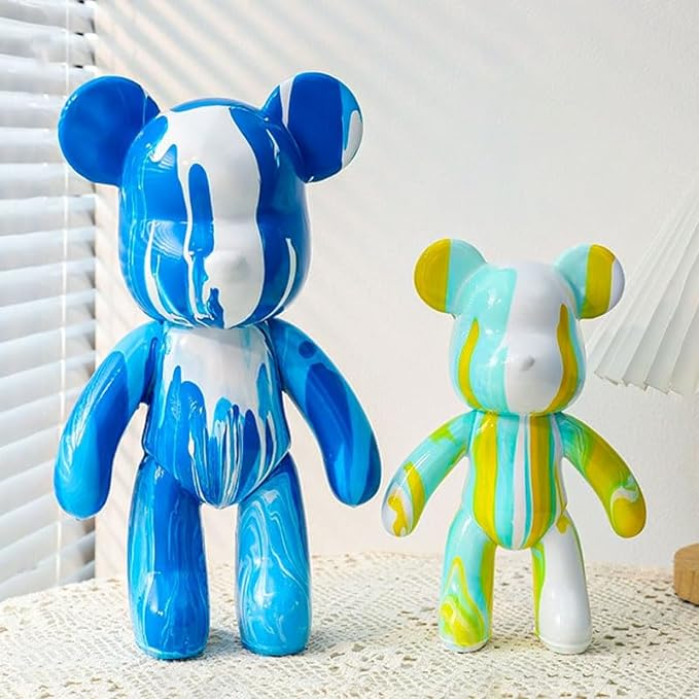 Флюїдне ведмежа Fluid Bear Bearbrick з фарбами, 23 см · Набір для творчості DIY Мишка Зроби сам