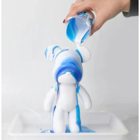 Флюїдне ведмежа Fluid Bear Bearbrick з фарбами, 23 см · Набір для творчості DIY Мишка Зроби сам