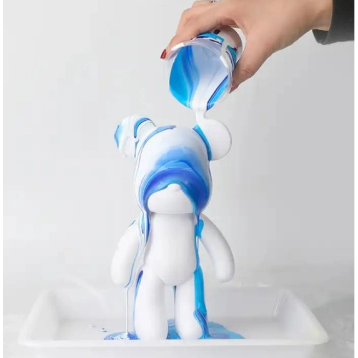 Флюїдне ведмежа Fluid Bear Bearbrick з фарбами, 23 см · Набір для творчості DIY Мишка Зроби сам