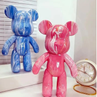 Флюидный медвежонок Fluid Bear Bearbrick с красками, 33 см · Набор для творчества DIY Мишка Сделай сам