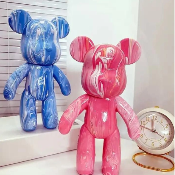 Флюидный медвежонок Fluid Bear Bearbrick с красками, 33 см · Набор для творчества DIY Мишка Сделай сам