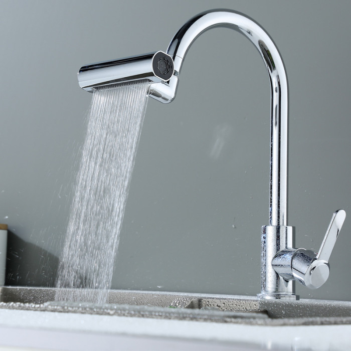 Водозберігальна насадка SHOWER HEAD на кухонний кран з широкою лійкою – розпилювачем та обертанням 360° · 4 режими струменя