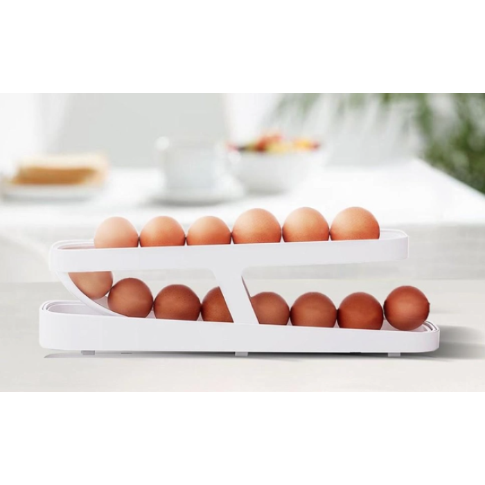 Контейнер для яєць Egg Pan · Дворівневий органайзер – підставка для зберігання яєць у холодильнику