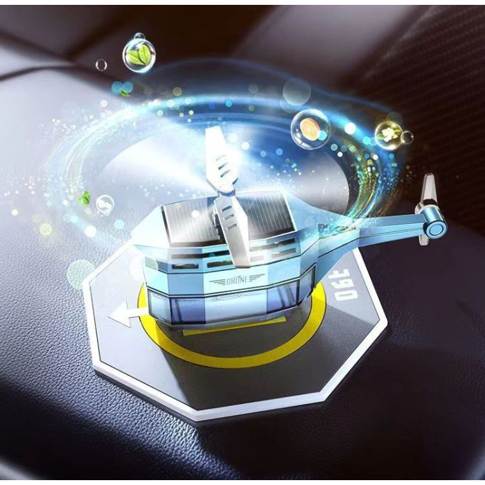 Автомобільний ароматизатор Вертоліт на сонячній батареї Drone Car Fragrance із обертанням 360°