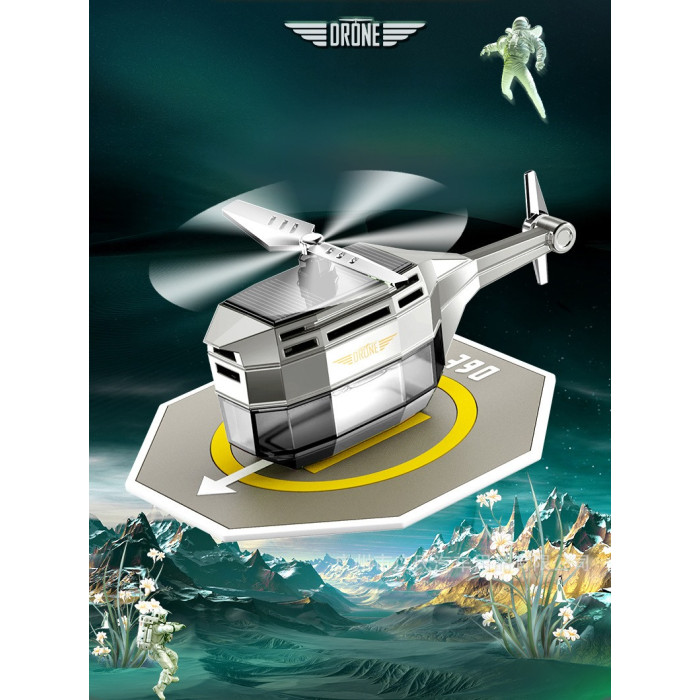 Автомобільний ароматизатор Вертоліт на сонячній батареї Drone Car Fragrance із обертанням 360°