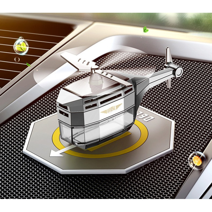 Автомобільний ароматизатор Вертоліт на сонячній батареї Drone Car Fragrance із обертанням 360°