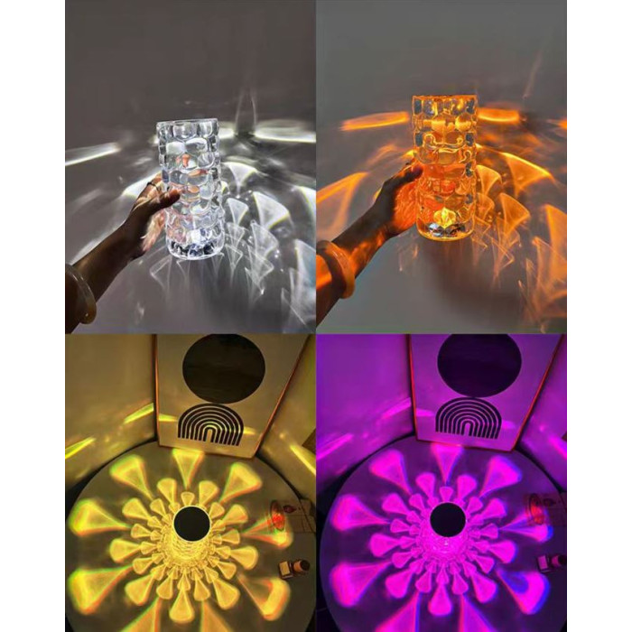 Настільна лампа - нічник Алмаз Crystal Lamp Diamond RGB · Кришталевий атмосферний світильник на акумуляторі, 16 кольорів