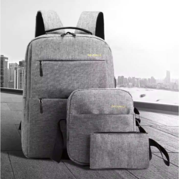 Рюкзак міський Backpack Комплект 3 в 1 місткий рюкзак для ноутбука з сумкою та гаманцем