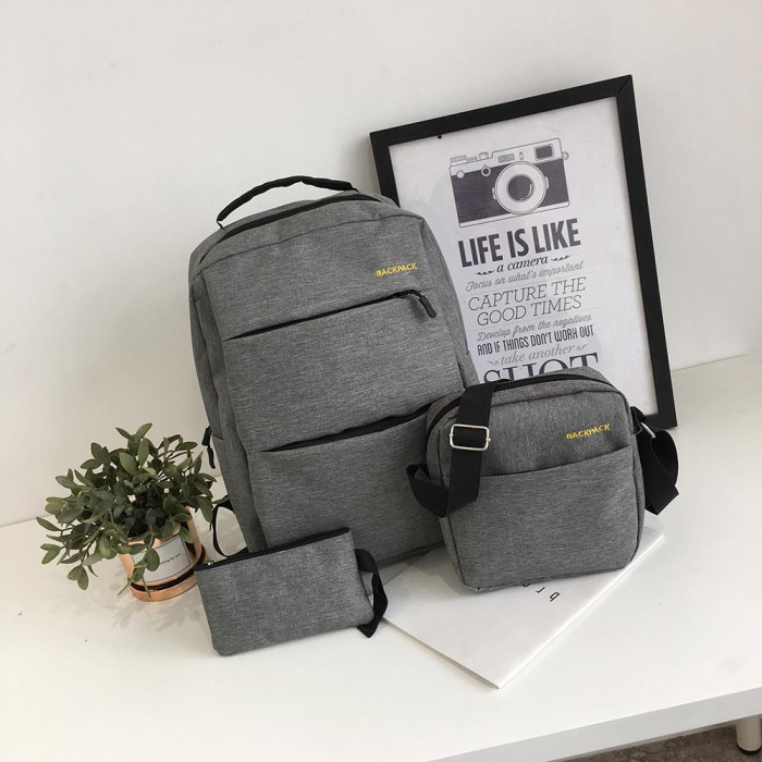 Рюкзак міський Backpack Комплект 3 в 1 місткий рюкзак для ноутбука з сумкою та гаманцем