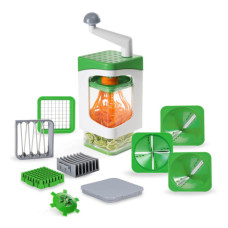 Ручна овочерізка з контейнером Genius Nicer Dicer Кухонний слайсер - терка з насадками 7 в 1