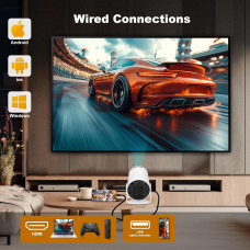 Смарт-проєктор HY300 PRO з Android TV 11.0, підтримкою 4K, WiFi 6 та Bluetooth 5.0 • Портативний проєктор з автофокусом, поворотом на 180° та функцією домашнього кінотеатру
