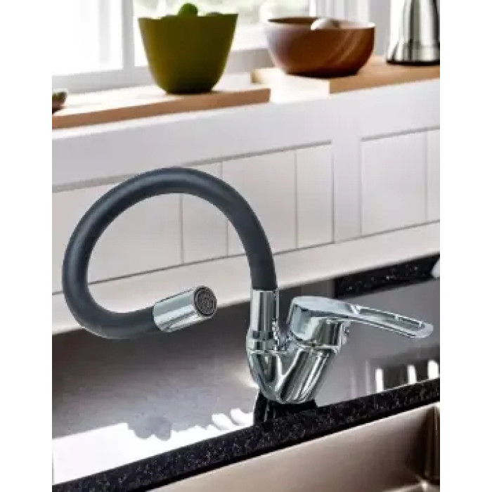 Змішувач гнучкий Water Tap HA-181 для кухні та ванної • Кран із силіконовим виливом 47 см і обертанням на 360°
