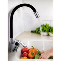 Змішувач гнучкий Water Tap HA-181 для кухні та ванної • Кран із силіконовим виливом 47 см і обертанням на 360°