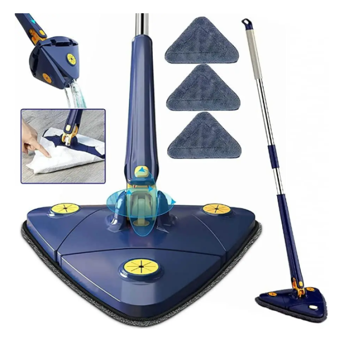 Інноваційна регульована швабра Triangle MOP ∙ Трикутна швабра з віджимом та поворотом на 360