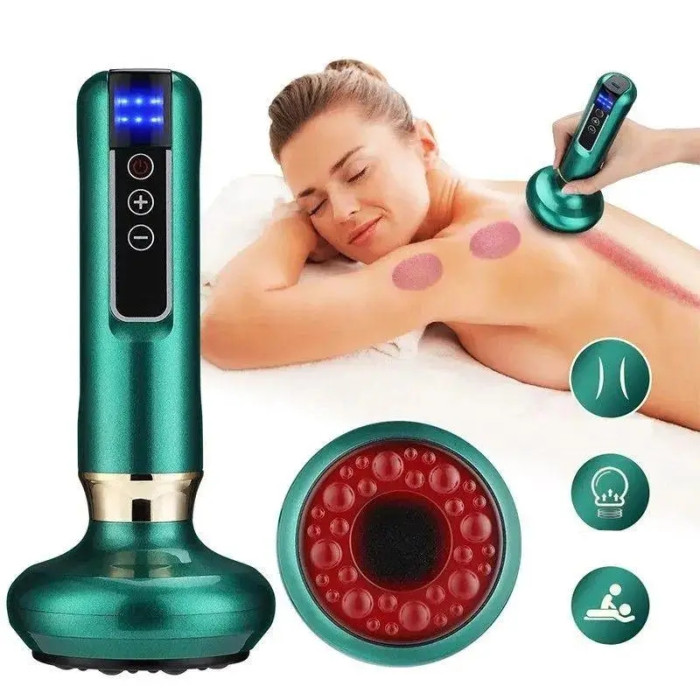 Вакуумний масажер Cupping Massager з інфрачервоним підігрівом, електро антицелюлітний масажер гуаша