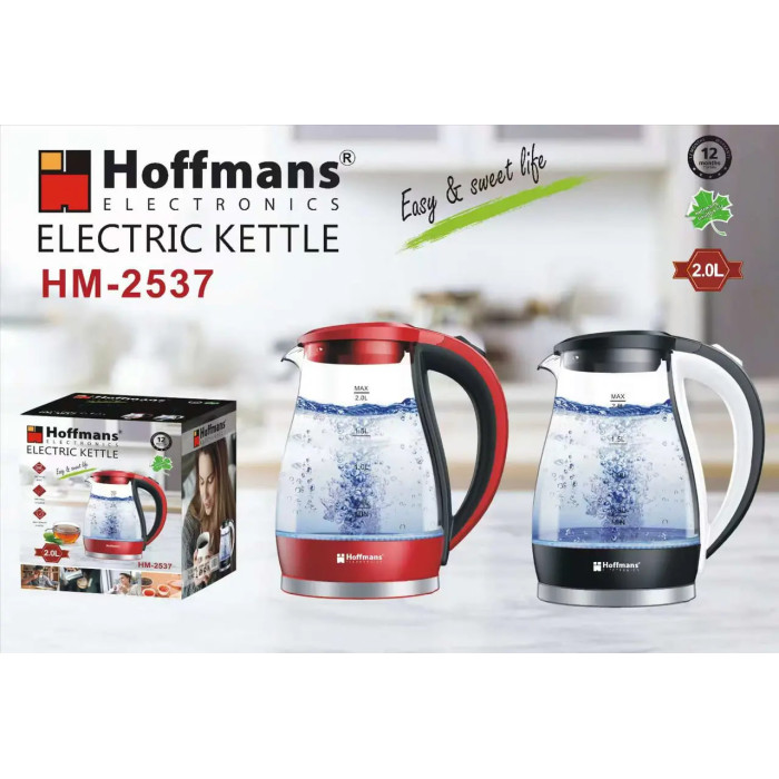 Електрочайник Hoffmans скло 2,0L HM-2537