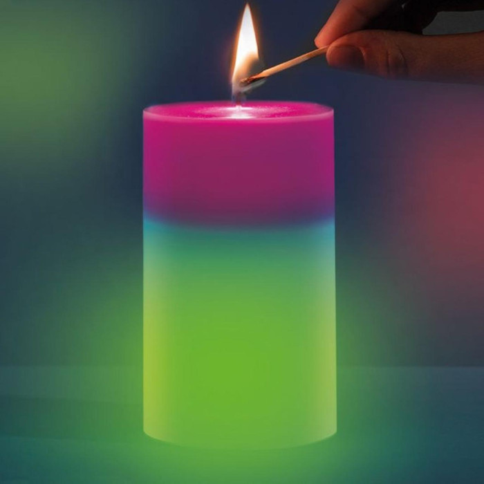 Воскова свічка зі справжнім полум'ям та RGB підсвіткою Candled Mood Madic