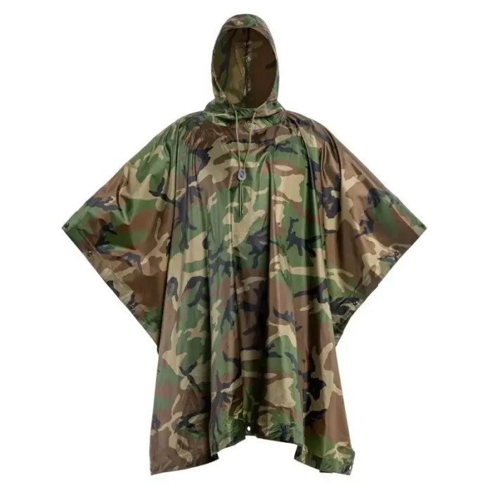 Дождевик Raincoat Камуфляж D -1 • Тактичний дощовик камуфляж плащ-намет пончо з капюшоном