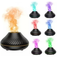 Ароматичний дифузор ефірних олій з RGB-підсвічуванням і імітацією полум’я • Зволожувач повітря з ефектом вогню 130 мл